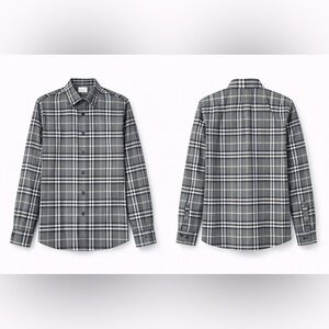 Burberry Men's Gray Plaid Shirt NWT M